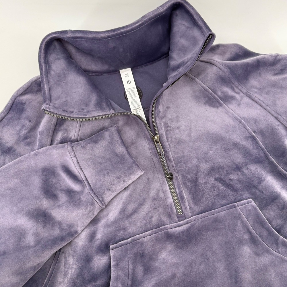 Lululemon Scuba Oversized Funnel Neck Velvet Half Zip Pullover Purple M/L‎
